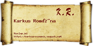 Karkus Romána névjegykártya